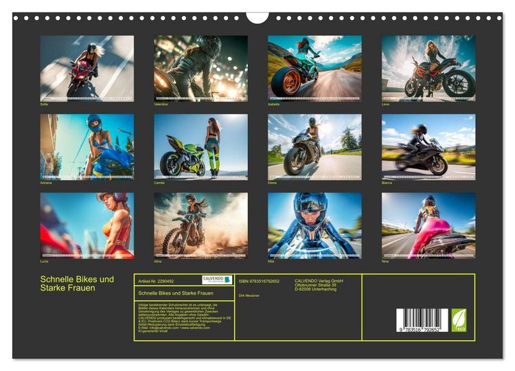 Produktbild: Schnelle Bikes und Starke Frauen (Wandkalender 2027 DIN A3 quer), CALVENDO Monatskalender