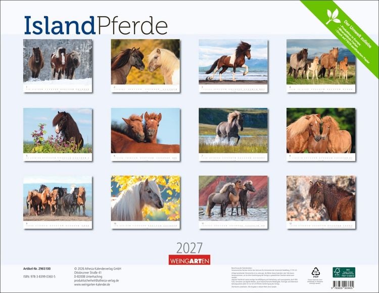 Produktbild: Islandpferde Kalender 2027