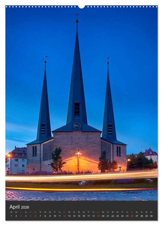 Produktbild: Bayreuth 2026 (Wandkalender 2026 DIN A2 hoch), CALVENDO Monatskalender