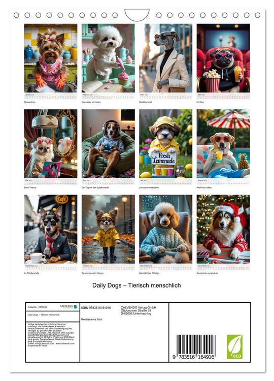 Produktbild: Daily Dogs &ndash; Tierisch menschlich (Wandkalender 2026 DIN A4 hoch), CALVENDO Monatskalender