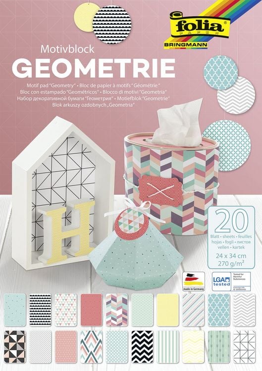 Produktbild: Folia Motivblock GEOMETRIE 24x34cm, 20 Blatt