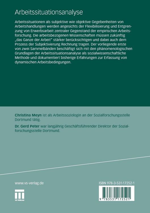 Produktbild: Arbeitssituationsanalyse