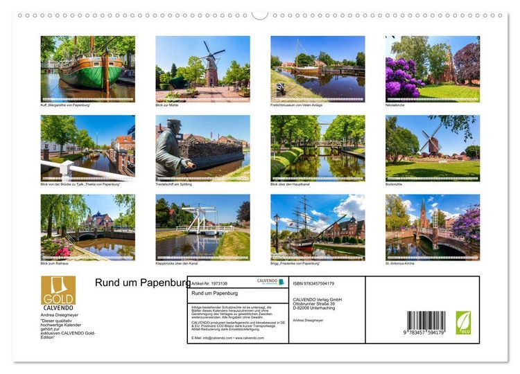 Produktbild: Rund um Papenburg (hochwertiger Premium Wandkalender 2026 DIN A2 quer), Kunstdruck in Hochglanz