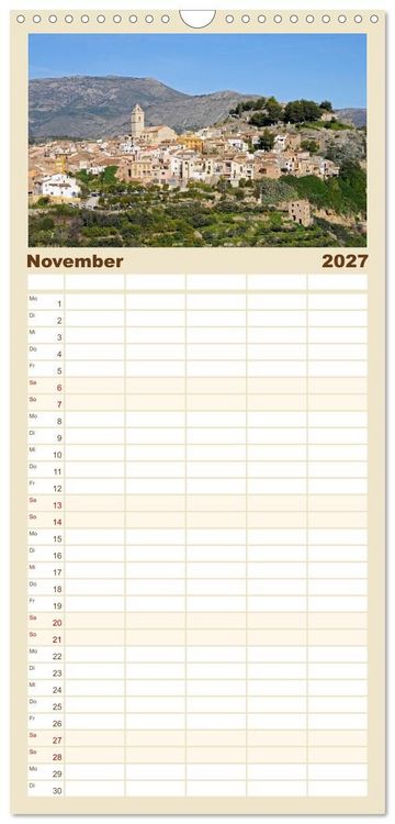 Produktbild: Familienplaner 2027 - Costa Blanca - Spaniens wei&szlig;e K&uuml;ste mit 5 Spalten (Wandkalender, 21 x 45 cm) CALVENDO