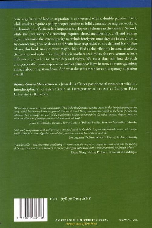 Produktbild: Garces-Mascarenas, B: Labour Migration in Malaysia and Spain