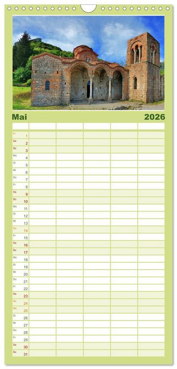 Produktbild: Familienplaner 2026 - Wundersch&ouml;ne Highlights der griechischen Antike mit 5 Spalten (Wandkalender, 21 x 45 cm) CALVENDO