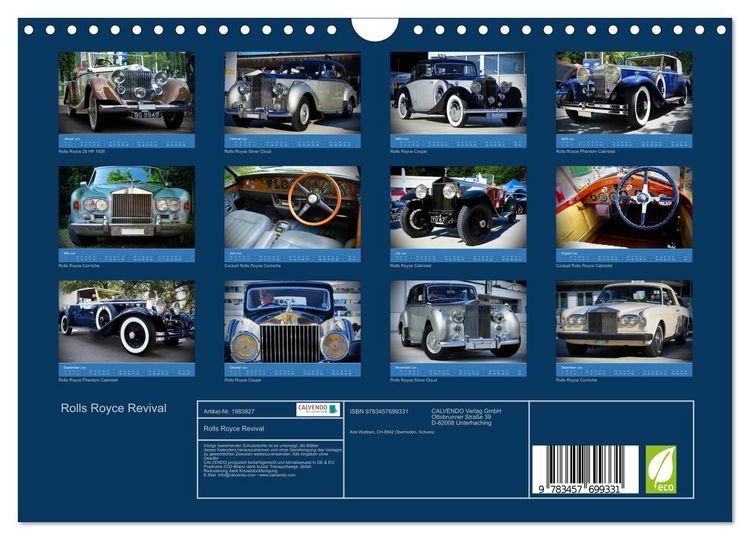 Produktbild: Rolls Royce Revival (Wandkalender 2026 DIN A4 quer), CALVENDO Monatskalender