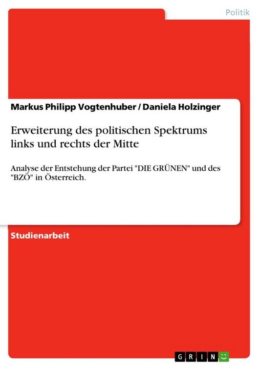 Produktbild: Erweiterung des politischen Spektrums links und rechts der Mitte