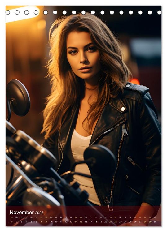 Produktbild: Bikes and Girls: Sexy M&auml;dels auf hei&szlig;en Mottorr&auml;dern (Tischkalender 2026 DIN A5 hoch), CALVENDO Monatskalender
