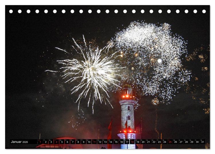 Produktbild: Warnem&uuml;nde und Rostock, Perlen an der Ostsee (Tischkalender 2026 DIN A5 quer), CALVENDO Monatskalender