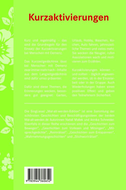 Produktbild: Kurzaktivierungen. Spiele und Besch&auml;ftigungen f&uuml;r Senioren. Auch mit Demenz. Ratgeber