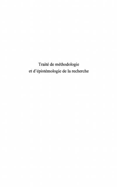 Produktbild: Traite de methodologie et d'epistemiolog