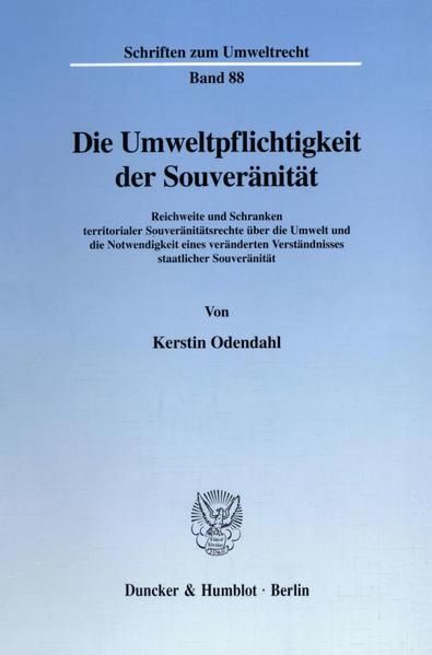 Produktbild: Die Umweltpflichtigkeit der Souver&auml;nit&auml;t.