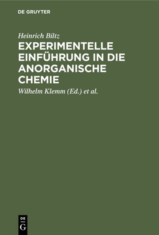 Produktbild: Experimentelle Einf&uuml;hrung in die anorganische Chemie