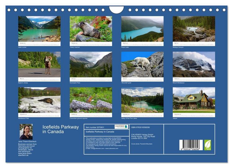 Produktbild: Icefields Parkway in Canada (Wall Calendar 2026 DIN A4 landscape), CALVENDO 12 Month Wall Calendar