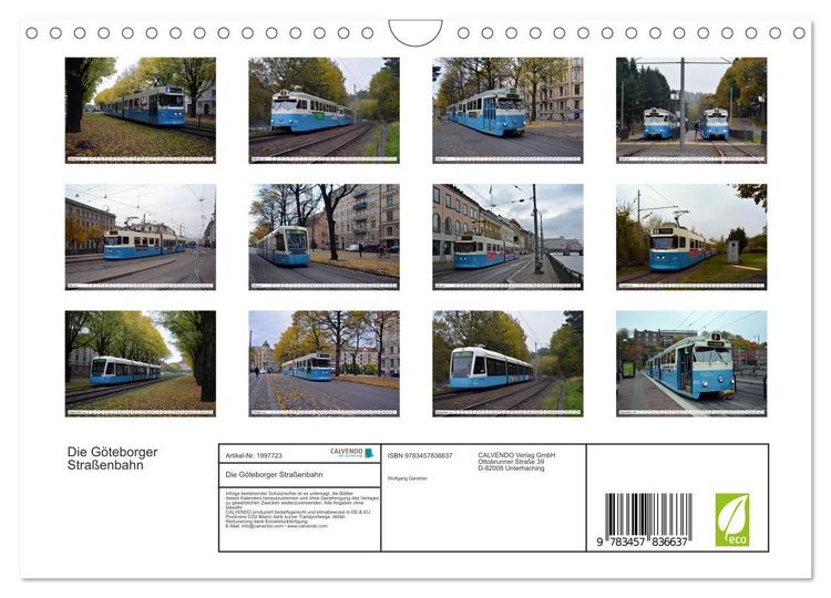 Produktbild: Die G&ouml;teborger Stra&szlig;enbahn (Wandkalender 2026 DIN A4 quer), CALVENDO Monatskalender