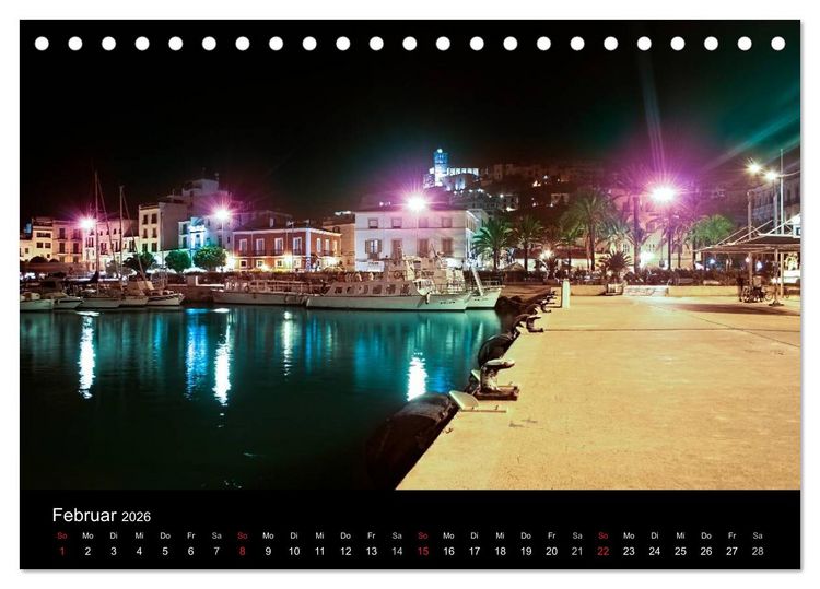 Produktbild: Ibiza by night (Tischkalender 2026 DIN A5 quer), CALVENDO Monatskalender