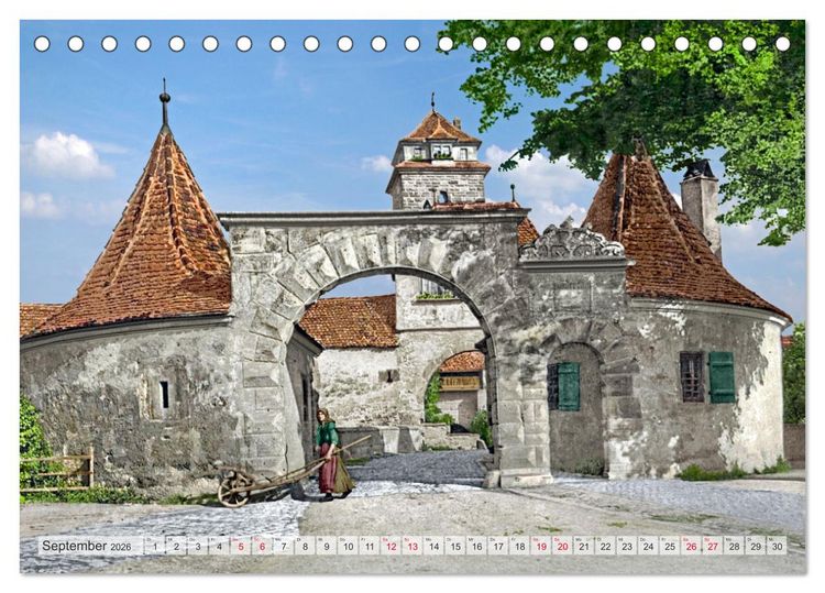 Produktbild: Rothenburg ob der Tauber um das Jahr 1900 &ndash; Fotos neu koloriert (Tischkalender 2026 DIN A5 quer), CALVENDO Monatskalender