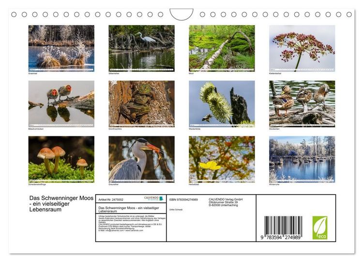 Produktbild: Das Schwenninger Moos - ein vielseitiger Lebensraum (Wandkalender 2027 DIN A4 quer), CALVENDO Monatskalender