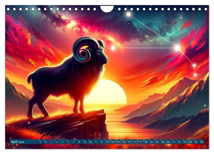 Produktbild: Kosmische Sinfonie: Der Tanz der Sternzeichen (Wandkalender 2026 DIN A4 quer), CALVENDO Monatskalender