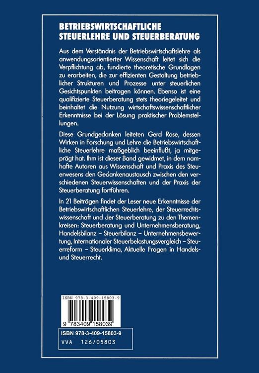 Produktbild: Betriebswirtschaftliche Steuerlehre und Steuerberatung