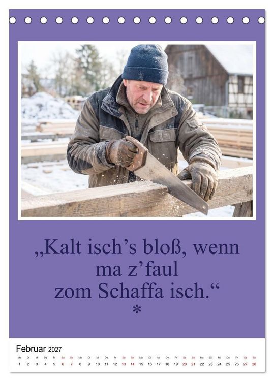 Produktbild: Schw&auml;bische Mundart - A Brezl ohne Salz isch wie a Dag ohne Bruddla (Tischkalender 2027 DIN A5 hoch), CALVENDO Monatskalender