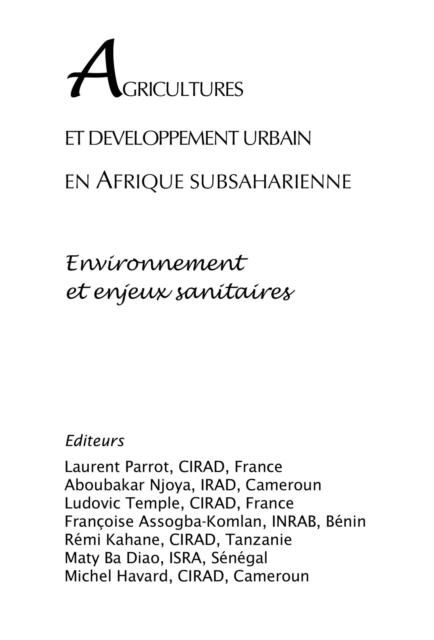Produktbild: Agricultures et developpement urbain en afrique subsaharienn