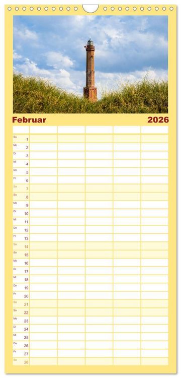 Produktbild: Familienplaner 2026 - Nordsee Insel Norderney mit 5 Spalten (Wandkalender, 21 x 45 cm) CALVENDO