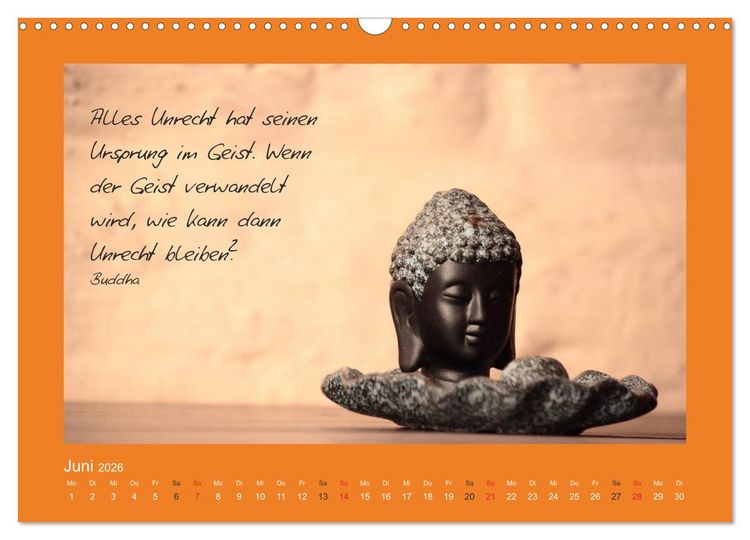 Produktbild: Buddha & Zitate (Wandkalender 2026 DIN A3 quer), CALVENDO Monatskalender