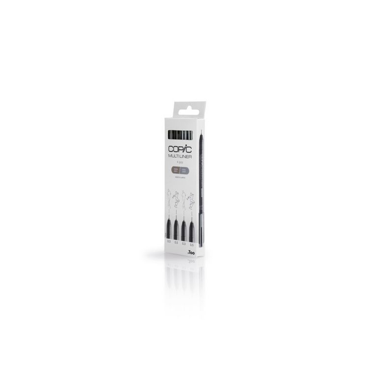 Produktbild: Copic Multiliner-Set verschiedene Graut&ouml;ne 0.3mm/0.5mm 4 St&uuml;ck