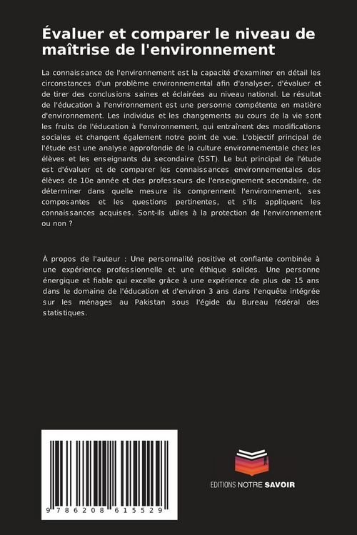 Produktbild: &Eacute;valuer et comparer le niveau de ma&icirc;trise de l'environnement