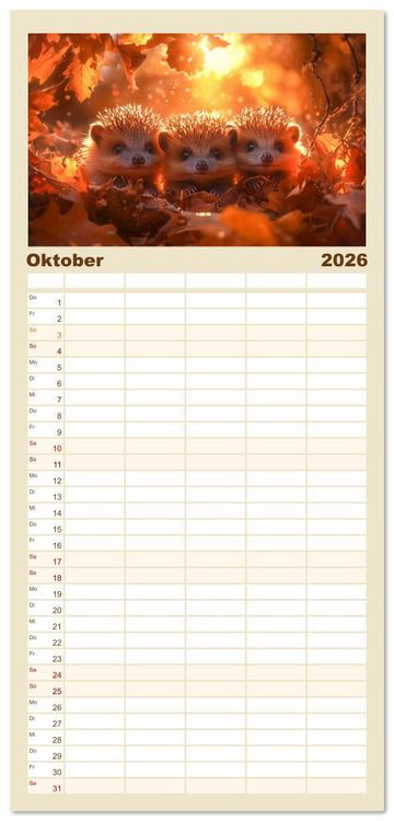 Produktbild: Familienplaner 2026 - Augen wie Kn&ouml;pfe mit 5 Spalten (Wandkalender, 21 x 45 cm) CALVENDO