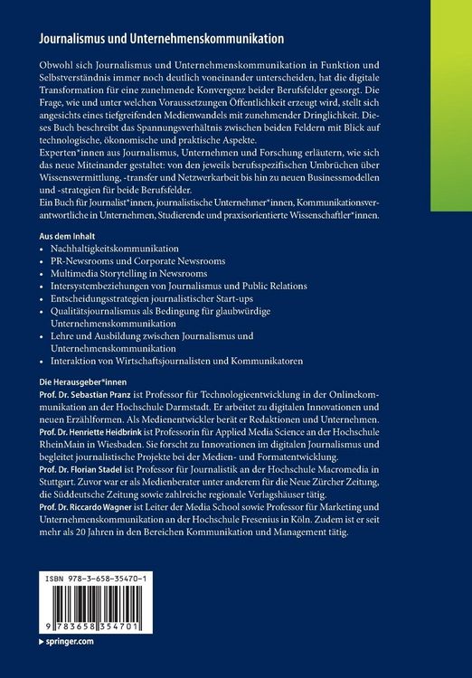 Produktbild: Journalismus und Unternehmenskommunikation