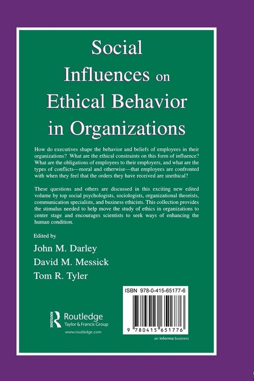 Produktbild: Social Influences on Ethical Behavior in Organizations
