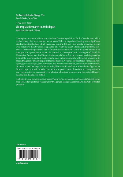 Produktbild: Chloroplast Research in Arabidopsis