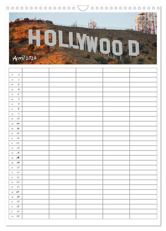 Produktbild: Kalifornien - Familienplaner 2026 (Wandkalender 2026 DIN A3 hoch), CALVENDO Monatskalender