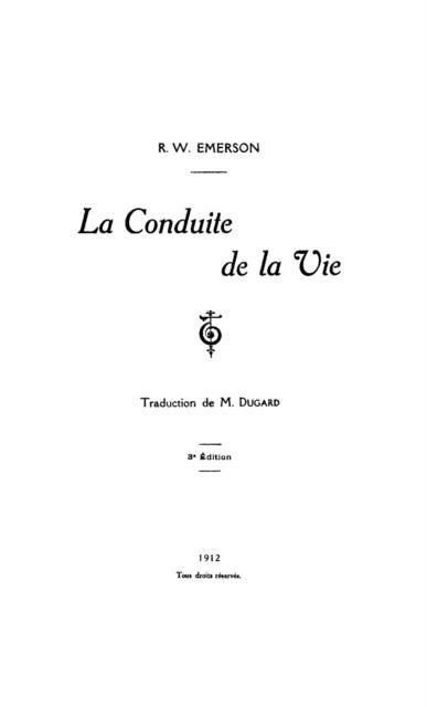 Produktbild: Conduite de la vie La