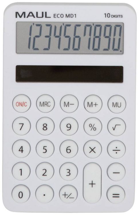 Produktbild: Maul ECO MD 1 Taschenrechner Schwarz Display (Stellen): 10 solarbetrieben (B x H x T) 76 x 120 x 13 mm