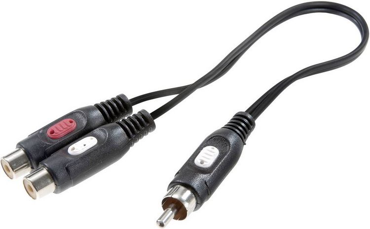 Produktbild: SpeaKa Professional SP-7869820 Cinch Audio Y-Adapter [1x Cinch-Stecker - 2x Cinch-Buchse] Schwarz