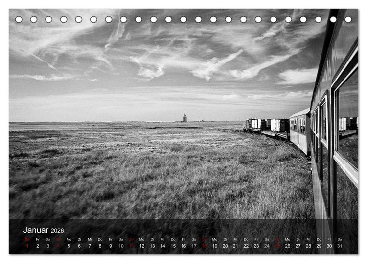 Produktbild: Wangerooge Noir (Tischkalender 2026 DIN A5 quer), CALVENDO Monatskalender