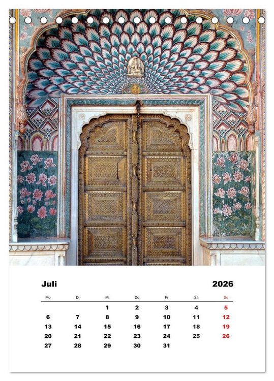 Produktbild: Indien erleben (Tischkalender 2026 DIN A5 hoch), CALVENDO Monatskalender