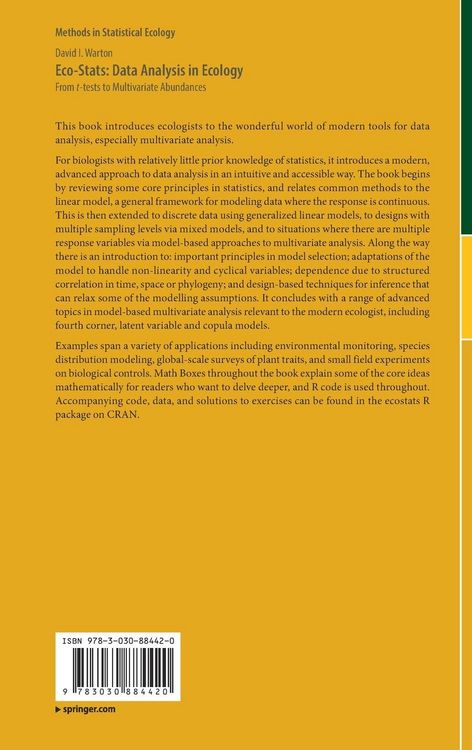 Produktbild: Eco-Stats: Data Analysis in Ecology
