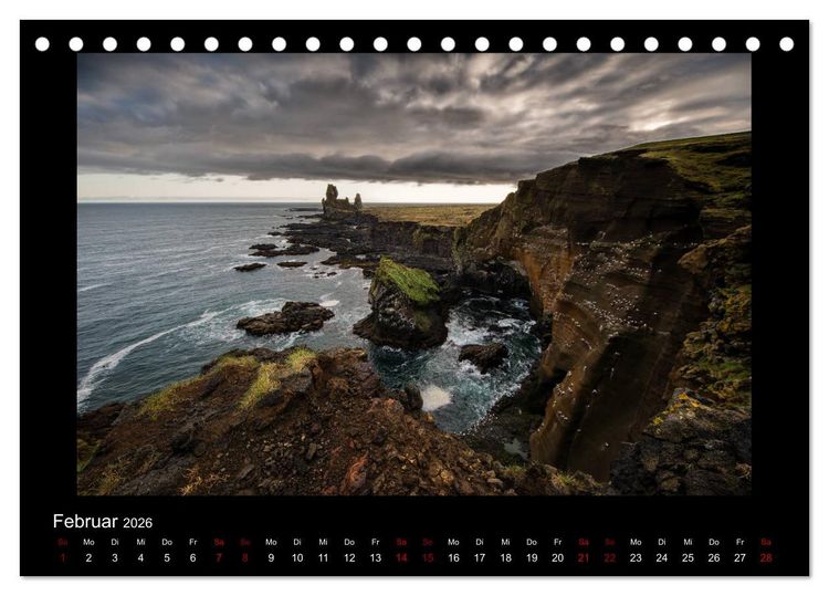 Produktbild: Island - Eine Reise in Bildern (Tischkalender 2026 DIN A5 quer), CALVENDO Monatskalender