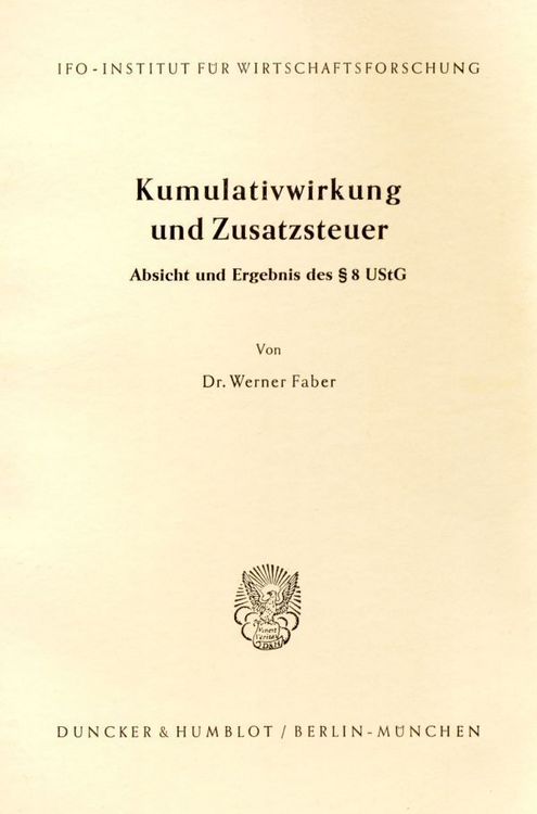 Produktbild: Kumulativwirkung und Zusatzsteuer.