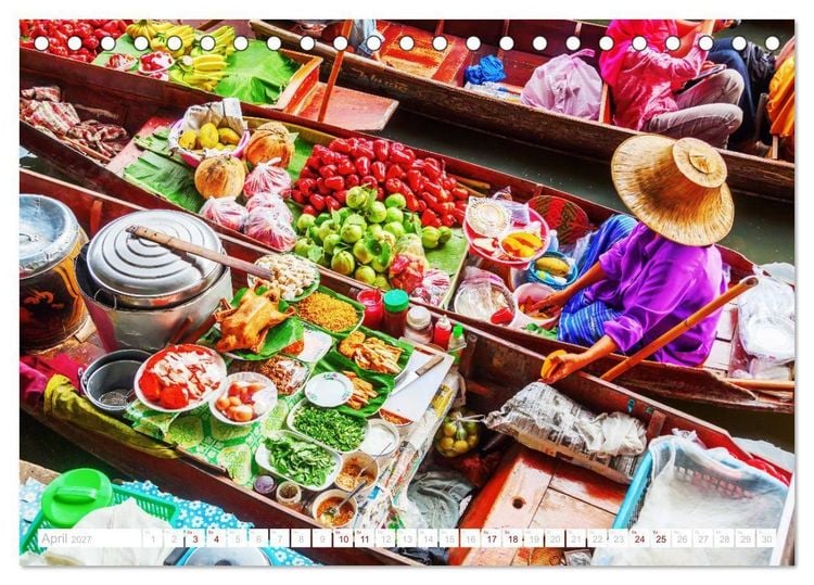 Produktbild: Bangkok - Thailands Hauptstadt in bunten Bildern (Tischkalender 2027 DIN A5 quer), CALVENDO Monatskalender
