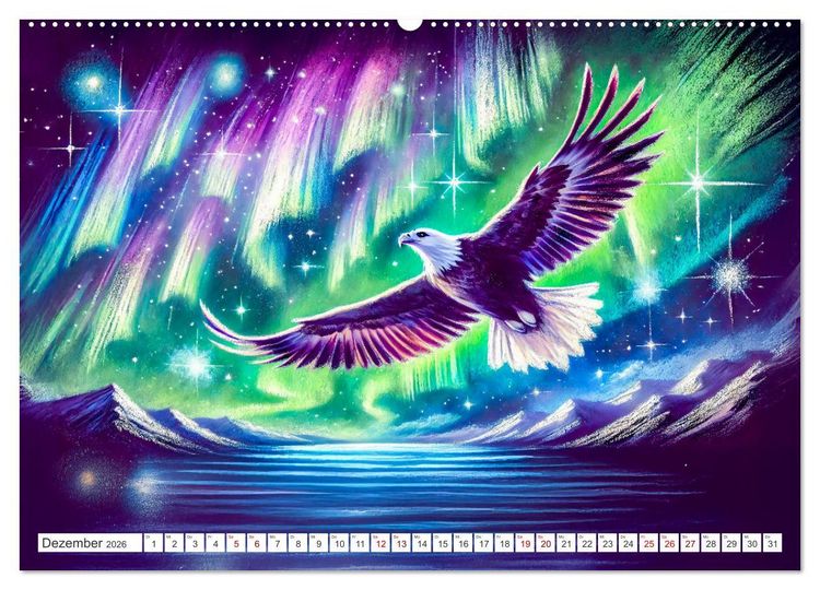 Produktbild: Der Ruf des Adlers - Majest&auml;tischer K&ouml;nig der L&uuml;fte in Aktion (Wandkalender 2026 DIN A2 quer), CALVENDO Monatskalender