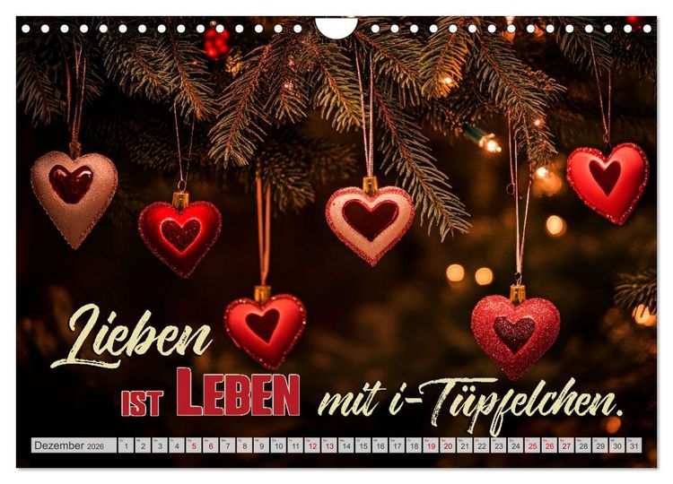 Produktbild: HERZENSSACHE Liebe und Dankbarkeit schenken (Wandkalender 2026 DIN A4 quer), CALVENDO Monatskalender