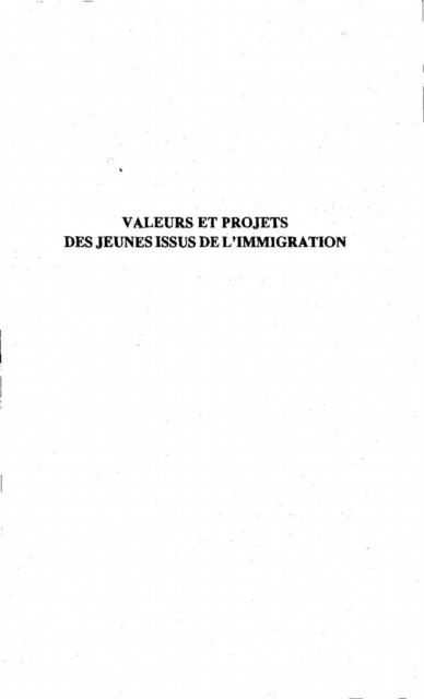 Produktbild: Valeurs et projets des jeunes issus de l'immigration