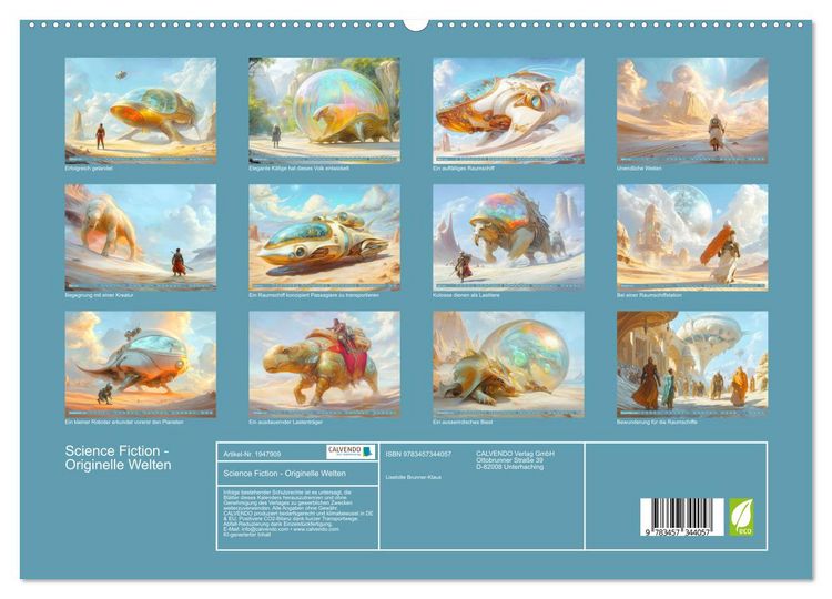 Produktbild: Science Fiction - Originelle Welten (hochwertiger Premium Wandkalender 2026 DIN A2 quer), Kunstdruck in Hochglanz