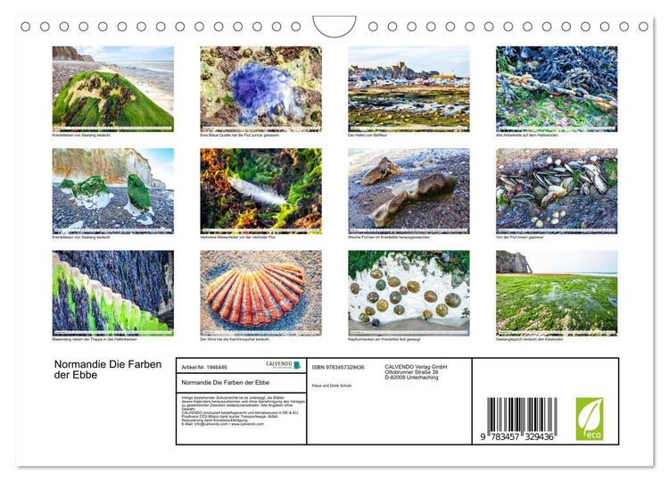 Produktbild: Normandie Die Farben der Ebbe (Wandkalender 2026 DIN A4 quer), CALVENDO Monatskalender